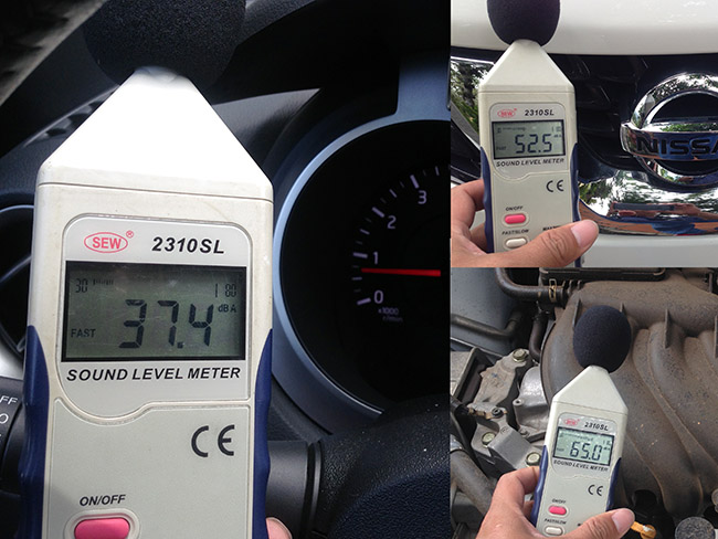 Nissan Juke có hệ thống cách âm khá tốt, hầu như không nghe thấy tiếng động cơ khi ngồi trong xe ở chế độ không tải (tốc độ động cơ 800 vòng/phút)